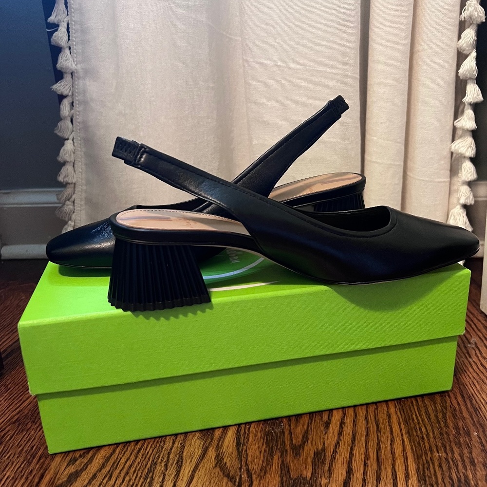 Sam Edelman Toren Black Leather Slingback Size 7.5